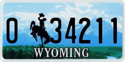 WY license plate 034211