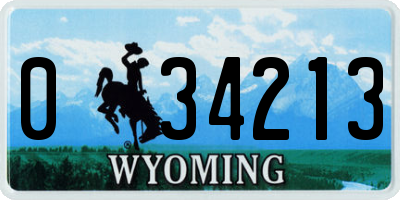 WY license plate 034213