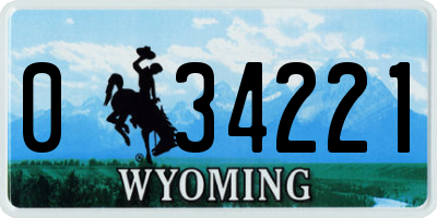 WY license plate 034221