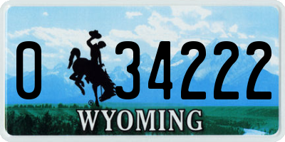 WY license plate 034222