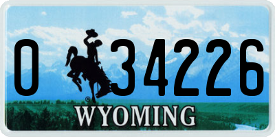 WY license plate 034226