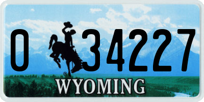 WY license plate 034227