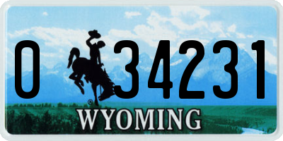 WY license plate 034231