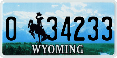 WY license plate 034233