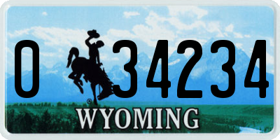 WY license plate 034234