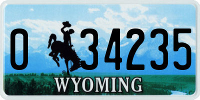 WY license plate 034235
