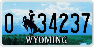 WY license plate 034237