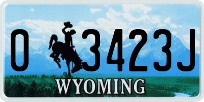 WY license plate 03423J
