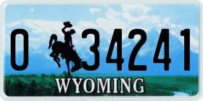 WY license plate 034241
