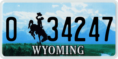 WY license plate 034247