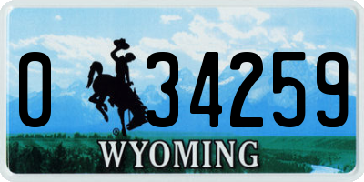 WY license plate 034259