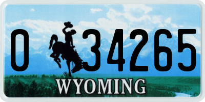 WY license plate 034265