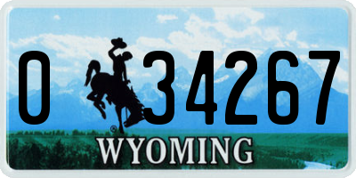 WY license plate 034267