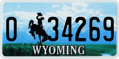 WY license plate 034269