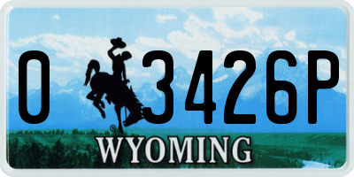 WY license plate 03426P