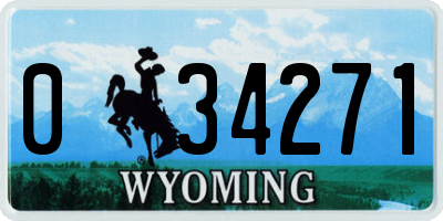 WY license plate 034271