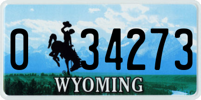 WY license plate 034273