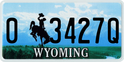 WY license plate 03427Q