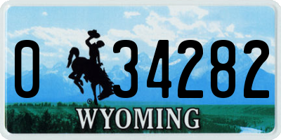 WY license plate 034282