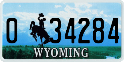 WY license plate 034284