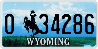 WY license plate 034286