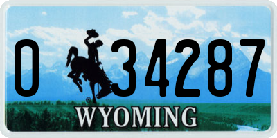 WY license plate 034287