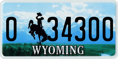 WY license plate 034300