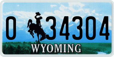 WY license plate 034304