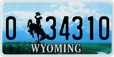 WY license plate 034310