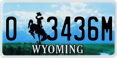WY license plate 03436M