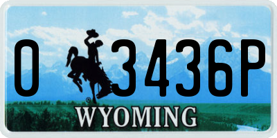 WY license plate 03436P