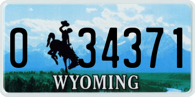 WY license plate 034371