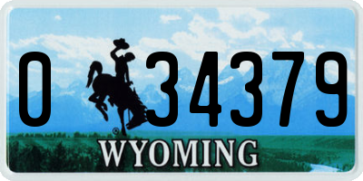 WY license plate 034379