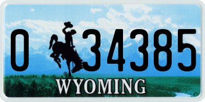 WY license plate 034385