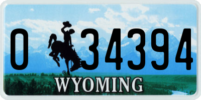 WY license plate 034394