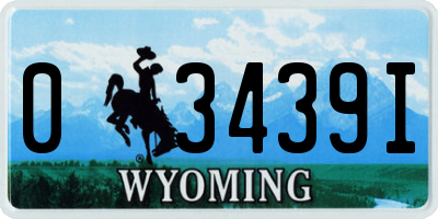 WY license plate 03439I