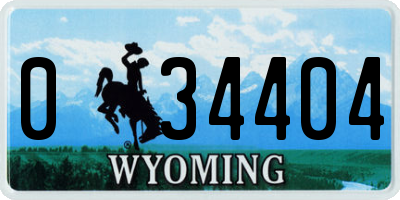 WY license plate 034404