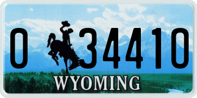 WY license plate 03441O
