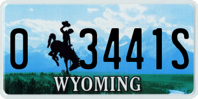 WY license plate 03441S