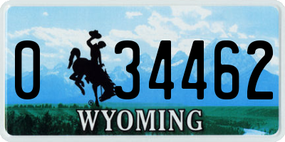 WY license plate 034462
