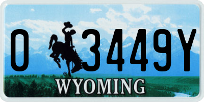 WY license plate 03449Y