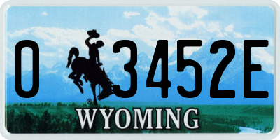 WY license plate 03452E