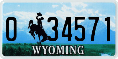 WY license plate 034571