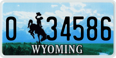 WY license plate 034586