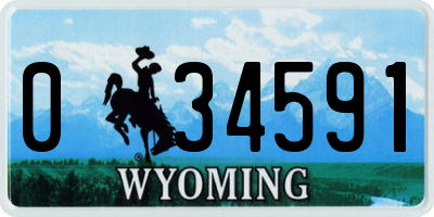 WY license plate 034591