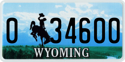 WY license plate 034600