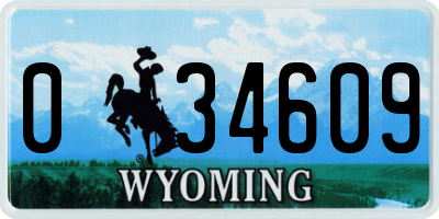 WY license plate 034609