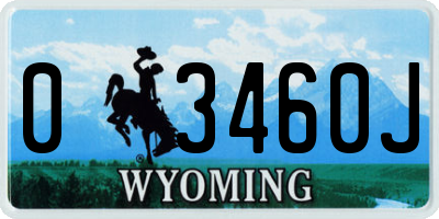 WY license plate 03460J