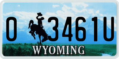 WY license plate 03461U
