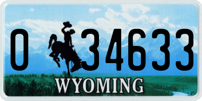 WY license plate 034633